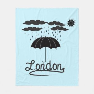 London unter einem Regenschirm Fleecedecke