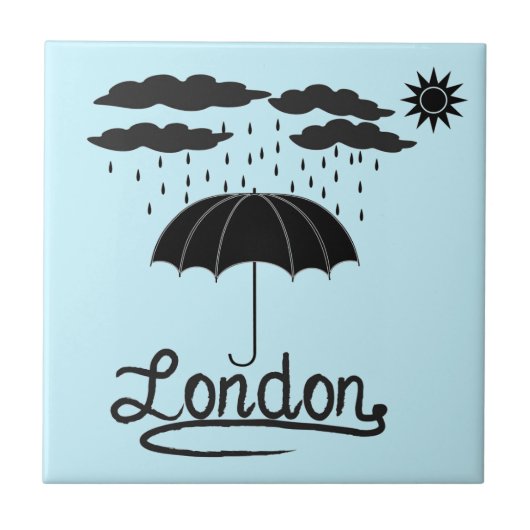 London | unter einem Regenschirm Fliese (Vorderseite)
