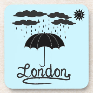 London   unter einem Regenschirm Getränkeuntersetzer