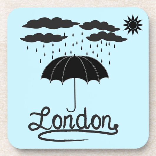 London | unter einem Regenschirm Getränkeuntersetzer (Vorderseite)
