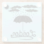 London | unter einem Regenschirm Glasuntersetzer (Rückseite)