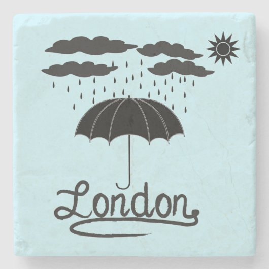 London | unter einem Regenschirm Steinuntersetzer (Vorderseite)