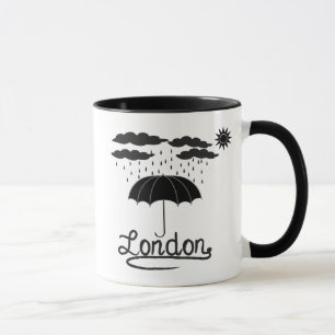 London   unter einem Regenschirm Tasse