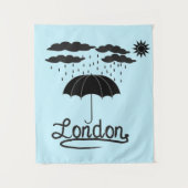 London | unter einem Regenschirm Wandteppich (Vorderseite)