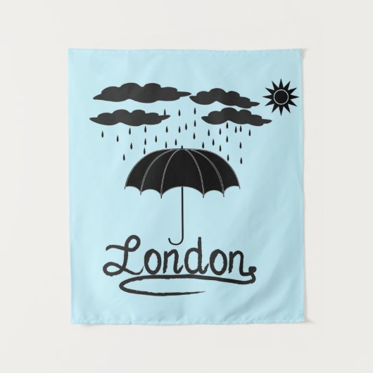 London | unter einem Regenschirm Wandteppich (Vorderseite)