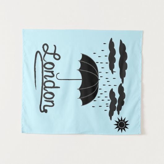 London | unter einem Regenschirm Wandteppich (Vorderseite (Horizontal))