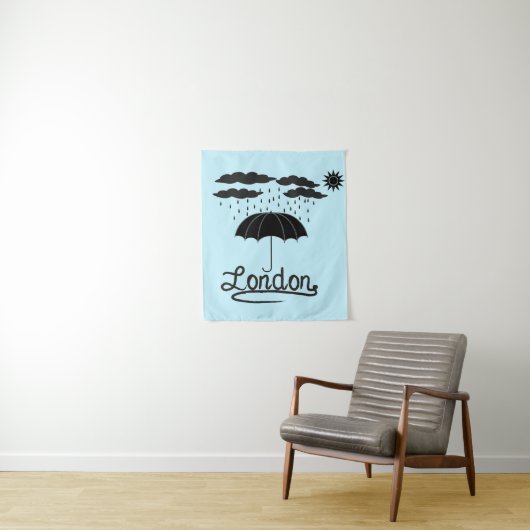 London | unter einem Regenschirm Wandteppich (Beispiel)