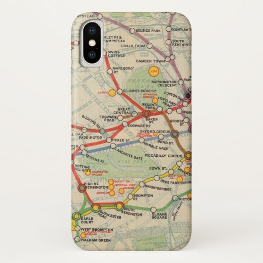 London-Untergrund-Eisenbahn-Karte Case-Mate iPhone Hülle (Rückseite)