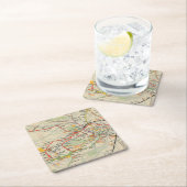 London-Untergrund-Eisenbahn-Karte Rechteckiger Pappuntersetzer (Vor Ort)