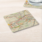 London-Untergrund-Eisenbahn-Karte Rechteckiger Pappuntersetzer (angewinkelt)