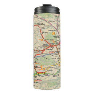 London-Untergrund-Eisenbahn-Karte Thermosbecher
