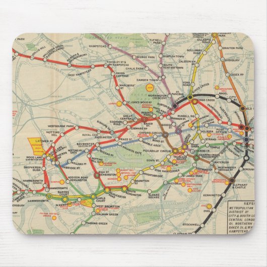 London Untergrund Railway Map Mousepad (Vorne)