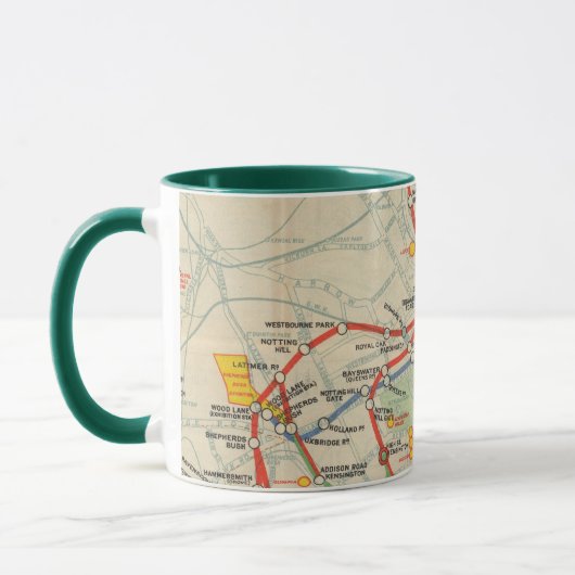 London Untergrund Railway Map Tasse (Links)