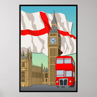 London Vecter Art Wall Poster/Gerahmt Print Poster