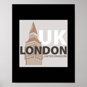 London Vereinigtes Königreich Big Ben Minimalistis Poster