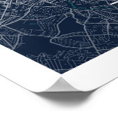 London - Vereinigtes Königreich Blue Dark City Map Poster (Ecke)