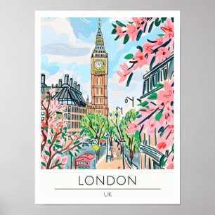 London Vereinigtes Königreich Kunst Illustration R Poster