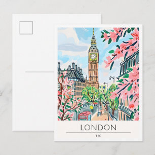 London Vereinigtes Königreich Kunst Illustration R Postkarte