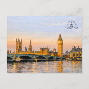 London, Vereinigtes Königreich   Wasserfarben-Ande Postkarte