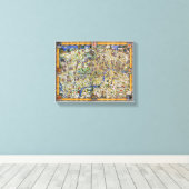 London Vintag Map Poster wiederhergestellt Leinwanddruck (Insitu (Holzboden))