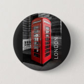 London Vintag Phone Box UK Retro Telefon Button (Vorderseite)