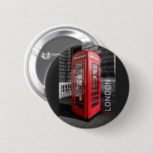 London Vintag Phone Box UK Retro Telefon Button