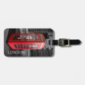 London Vintag Phone Box UK Retro Telefon Gepäckanhänger (Vorderseite horizontal)