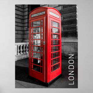 London Vintag Phone Box UK Retro Telefon Poster