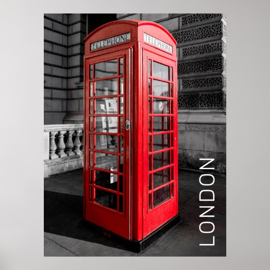 London Vintag Phone Box UK Retro Telefon Poster (Vorne)
