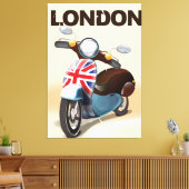 London Vintag Scooter Gewerkschaft Jack Reiseplaka Leinwanddruck (Insitu (Wohnzimmer))
