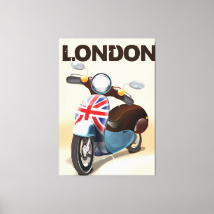 London Vintag Scooter Gewerkschaft Jack Reiseplaka Leinwanddruck