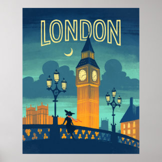 London Vintag Style Travel Poster