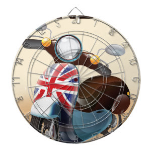 London Vintage-Roller Union Jack Reiseplakat. Dartscheibe
