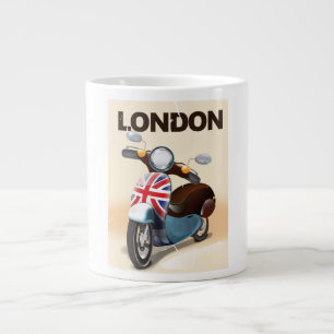London Vintage-Roller Union Jack Reiseplakat. Jumbo-Tasse