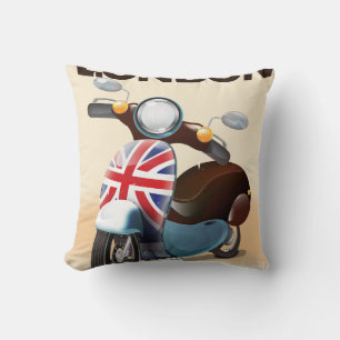 London Vintage-Roller Union Jack Reiseplakat. Kissen