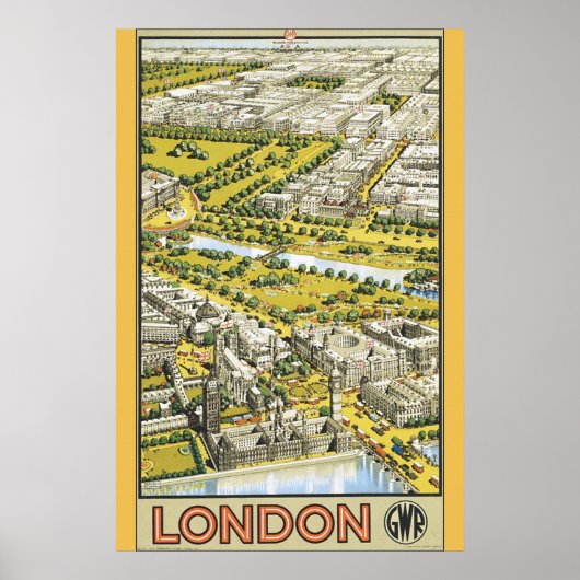 London Vintage Travel Poster (Vorne)
