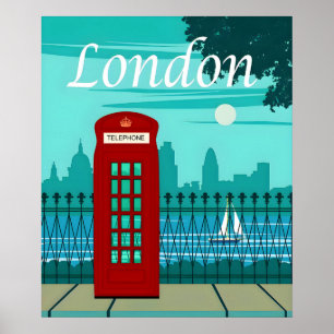 London Vintage Travel Poster
