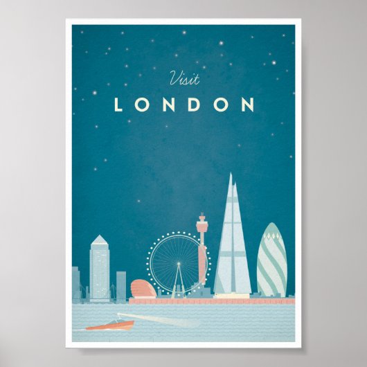 London Vintage Travel Poster (Vorne)