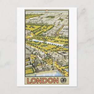 London Vintage Travel Poster Postkarte