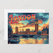 London Vintage Travel Postkarte (Vorne/Hinten)
