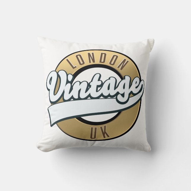 London Vintages UK Retro-Logo. Trucker Hat Kissen (Vorderseite)