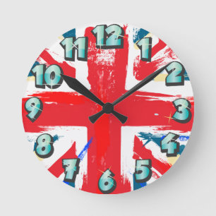 London Wahrzeichen Big Ben Westminster England Runde Wanduhr