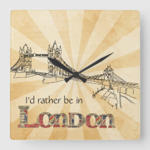 London Wall Clock Quadratische Wanduhr