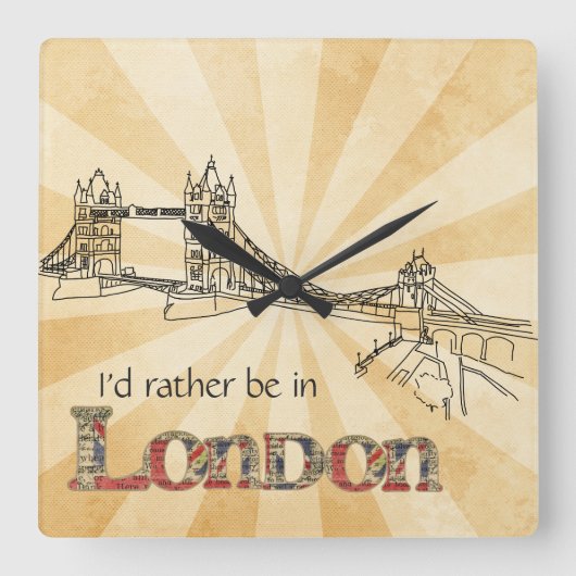 London Wall Clock Quadratische Wanduhr (Vorderseite)