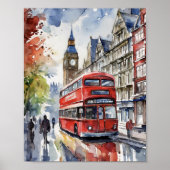London Watercolor Art Print Poster (Vorne)