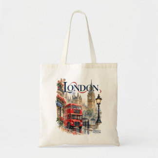 London Watercolor Tote Bag | Velvet Signature Tragetasche