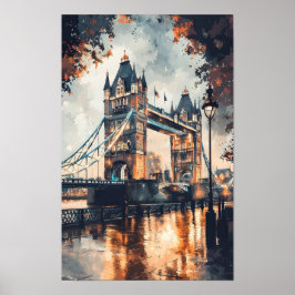 London Watercolor Travel Print Poster