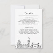 London Wedding | Einseitige Gästekarte Einladung (Vorderseite)