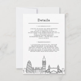 London Wedding | Einseitige Gästekarte Einladung