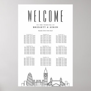 London Wedding   Sehenswürdigkeiten 9 Tabelle Seek Poster